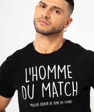 Tee-shirt homme à manches courtes avec message humoristique vue3 - GEMO 4G HOMME - GEMO