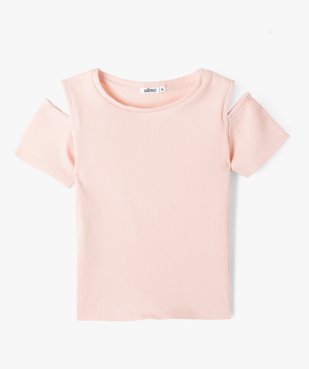 Tee-shirt à manches courtes avec épaules dénudées fille vue1 - GEMO (ENFANT) - GEMO