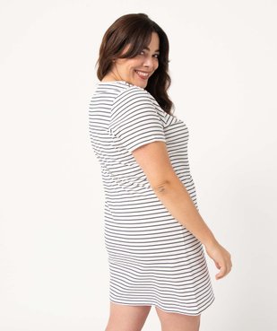 Chemise de nuit à manches courtes avec motifs femme grande taille vue3 - GEMO 4G FEMME - GEMO