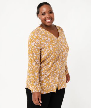 Chemise à manches longues imprimée femme grande taille vue1 - GEMO 4G GT - GEMO