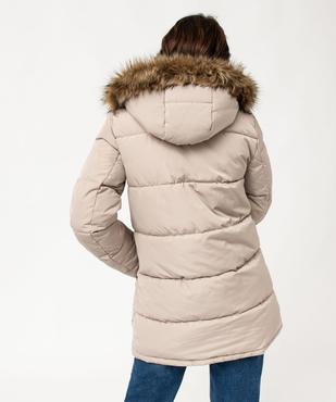 Manteau matelassé à capuche en fourrure imitation femme vue3 - GEMO 4G FEMME - GEMO