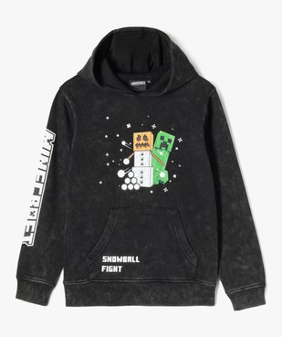 Sweat à capuche avec motifs et inscription garçon - Minecraft vue2 - MINECRAFT - GEMO