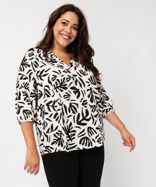 Blouse imprimée à manches 3/4 femme grande taille vue1 - GEMO 4G GT - GEMO