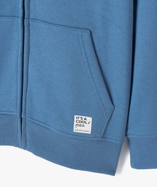 Sweat à capuche avec fermeture zippée garçon vue2 - GEMO (JUNIOR) - GEMO