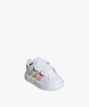 Baskets bébé fille unies à double scratch avec semelle souple Grandcourt – Adidas vue2 - ADIDAS - GEMO