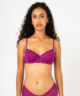 Soutien-gorge à armatures forme corbeille en dentelle vue3 - GEMO(HOMWR FEM) - GEMO