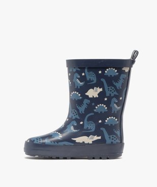 Bottes de pluie garçon fourrées en caoutchouc motif dinosaure vue3 - BUGGY - GEMO