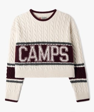 Pull en maille torsadée coupe courte fille - Camps United vue1 - CAMPS - GEMO