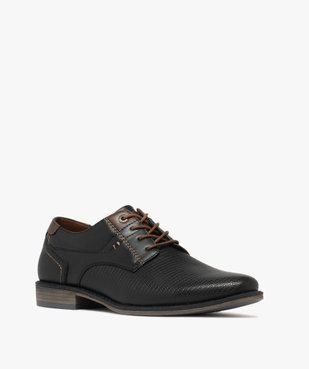 Derbies homme casual à lacets ronds aspect granuleux vue2 - MARIO BALDANO - GEMO