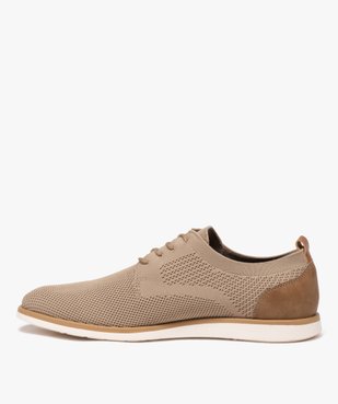 Derbies homme unies en mesh avec col stretch et semelle bicolore vue3 - GEMO(URBAIN) - GEMO