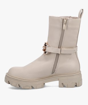 Boots femme à semelle crantée et chaine décorative – Claudia Ghizzani vue4 - SANS MARQUE - GEMO