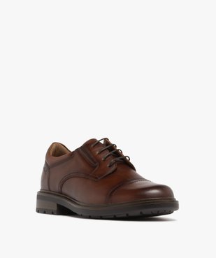 Derbies homme confort dessus en cuir avec bout droit perforé - Pierre Cardin D vue2 - PIERRE CARDIN CONFORT - GEMO