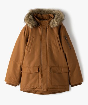 Blouson garçon matelassé avec doublure sherpa et capuche fantaisie vue1 - GEMO 4G GARCON - GEMO