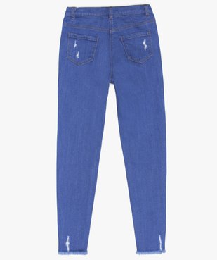 Jean skinny fille avec taille haute et bas à franges vue2 - GEMO (JUNIOR) - GEMO