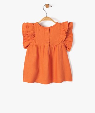 Blouse bébé fille à manches courtes volantées et broderie vue3 - GEMO 4G BEBE - GEMO