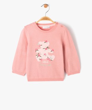 Pull en maille fine brodée bébé fille - LuluCastagnette vue1 - LULUCASTAGNETTE - GEMO