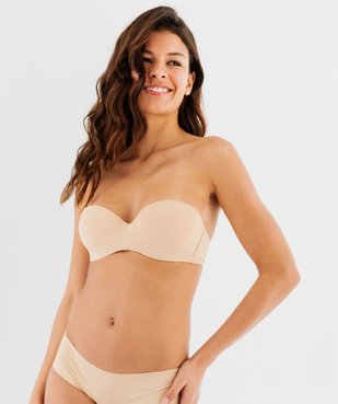  Soutien-gorge bandeau en microfibre avec bretelles muti-positions vue2 - GEMO 4G FEMME - GEMO