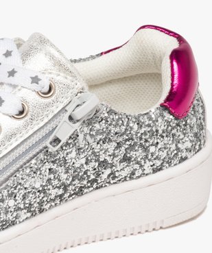 Baskets fille à strass avec lacets et zip détail étoile vue6 - GEMO 4G FILLE - GEMO