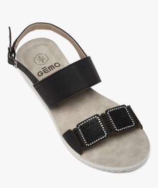 Sandales femme plates dessus uni à strass vue5 - GEMO (CASUAL) - GEMO