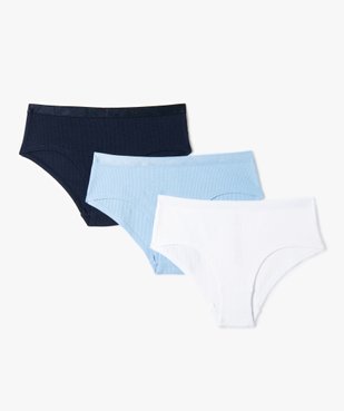 Shorties unis avec ceinture satinée fille (lot de 3) vue1 - GEMO 4G FILLE - GEMO