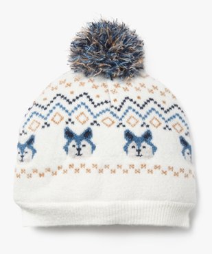 Bonnet avec doublure polaire à motifs chiens bébé garçon vue1 - GEMO(BEBE DEBT) - GEMO