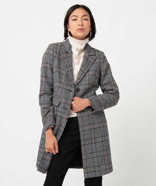 Manteau femme à motif pied de poule vue1 - GEMO(FEMME PAP) - GEMO