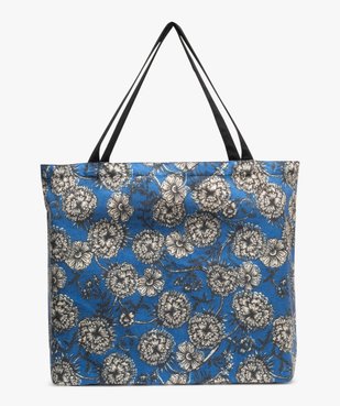 Tote bag en toile à motifs fleuris vue1 - GEMO (ACCESS) - GEMO