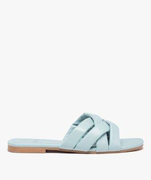 Mules femme à talon plat et brides matelassées entrecroisées vue1 - GEMO (CASUAL) - GEMO