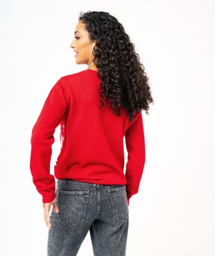 Pull de Noël avec cible et balles femme vue4 - GEMO(FEMME PAP) - GEMO