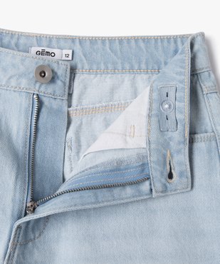 Short en jean délavé avec finitions sans coutures fille vue2 - GEMO 4G FILLE - GEMO