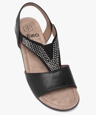 Sandales femme confort à talon et brides élastiques à strass vue5 - GEMO (CONFORT) - GEMO