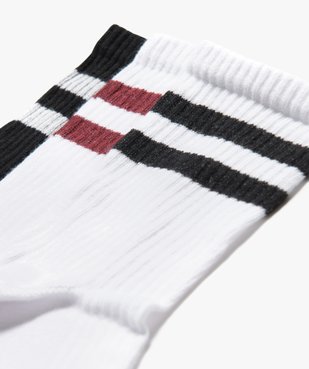 Chaussettes de sport à rayures tige haute femme (lot de 3) vue2 - GEMO(HOMWR FEM) - GEMO