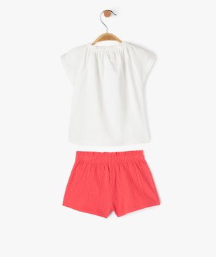 Ensemble short + tee-shirt amples bébé fille vue3 - GEMO(BEBE DEBT) - GEMO