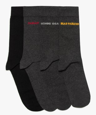 Chaussettes homme avec inscription (lot de 5) vue1 - GEMO(HOMWR HOM) - GEMO