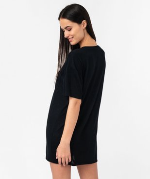 Chemise de nuit à manches courtes en maille douce femme vue3 - GEMO(HOMWR FEM) - GEMO