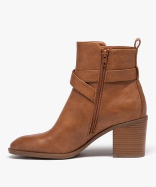 Boots à talon carré et bout amande femme vue3 - GEMO(URBAIN) - GEMO