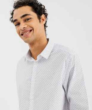 Chemise manches longues à micro-motifs homme vue2 - GEMO (HOMME) - GEMO