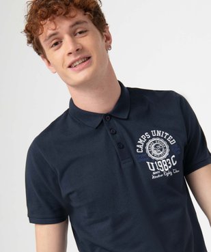 Polo homme en maille piquée à broderie - Camps United vue2 - CAMPS UNITED - GEMO