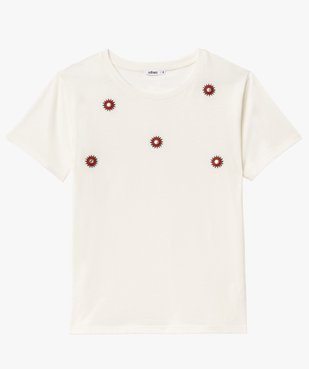 Tee-shirt manches courtes à motifs brodés femme vue4 - GEMO(FEMME PAP) - GEMO