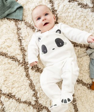 Pyjama velours motif panda ouverture devant  bébé vue2 - GEMO 4G BEBE - GEMO