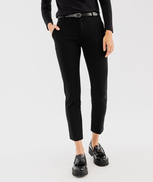 Pantalon droit extensible avec ceinture femme vue6 - GEMO(FEMME PAP) - GEMO