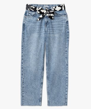 Jean délavé coupe cropped straight taille haute femme vue4 - GEMO(FEMME PAP) - GEMO