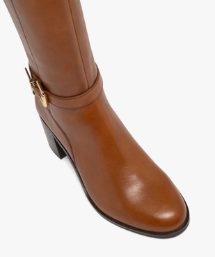 Bottes femme à talon carré détails stretch et boucles dorées fantaisie - Tanéo vue5 - TANEO - GEMO