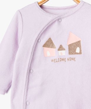 Pyjama dors-bien en velours avec motif pailleté bébé fille vue2 - GEMO(BB COUCHE) - GEMO