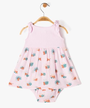 Ensemble 2 pièces bébé fille robe et culotte en coton vue6 - GEMO(BB COUCHE) - GEMO