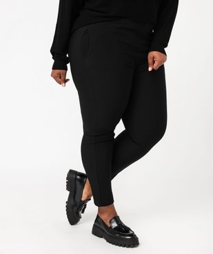 Pantalon femme grande taille carotte texturé à taille élastiquée vue1 - GEMO 4G GT - GEMO