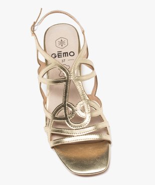 Sandales femme unies à brides entrelacées vernies vue6 - GEMO (CASUAL) - GEMO