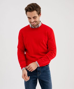 Pull à col rond en coton homme vue1 - GEMO (HOMME) - GEMO