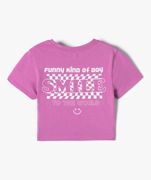 Tee-shirt fille coupe courte avec inscription vue4 - GEMO (JUNIOR) - GEMO