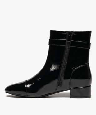 Boots femme vernies à bout carré et à zip vue4 - GEMO (CASUAL) - GEMO